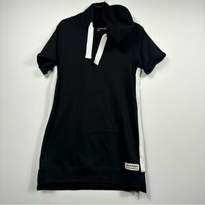 Calvin Klein Performance Black Hoodie Dress with White Accents Size Large